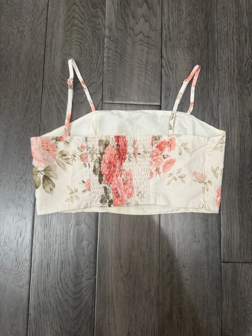 SHEIN Floral Two-Piece Crop Top & high slit Skirt Set - peachy like Rose Print